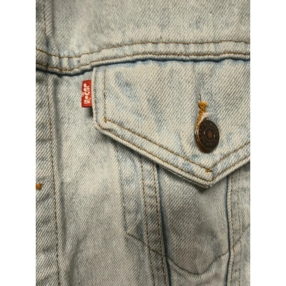 Vintage 1988 LEVI'S 70507 0234 Jean Jacket Size L USA Trucker Denim Light Blue